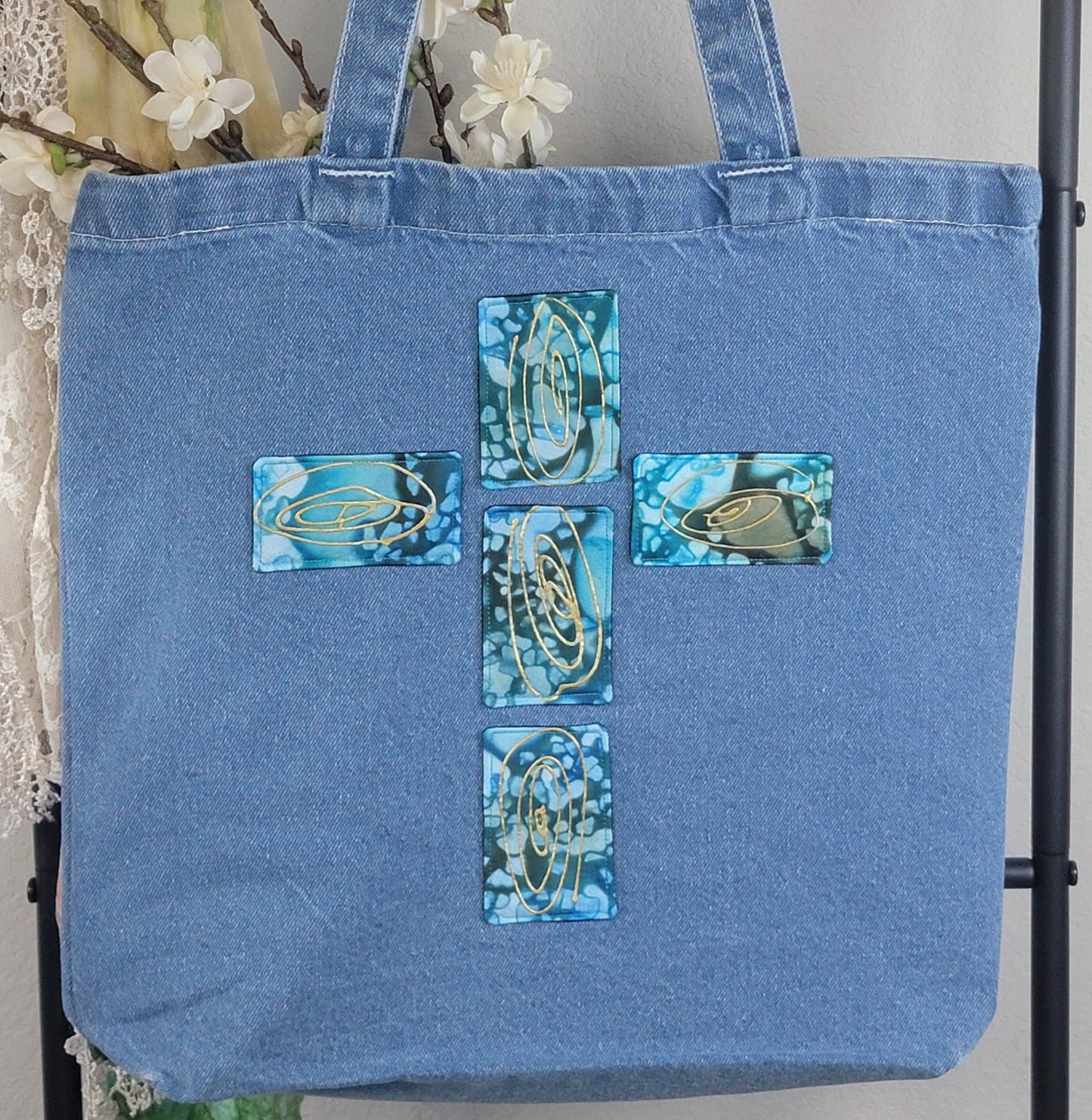 Cross Applique Tote Bag - 3