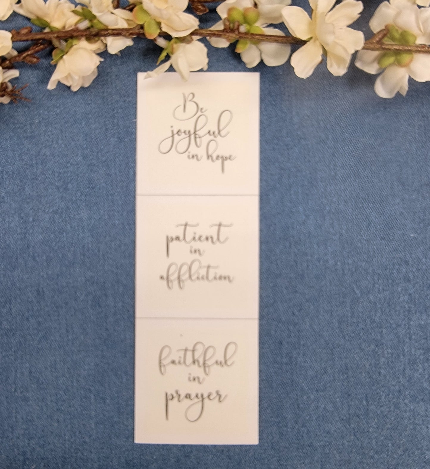 Be joyful in hope Patient in affliction Faithful in prayer- 2" Cornerstone Set