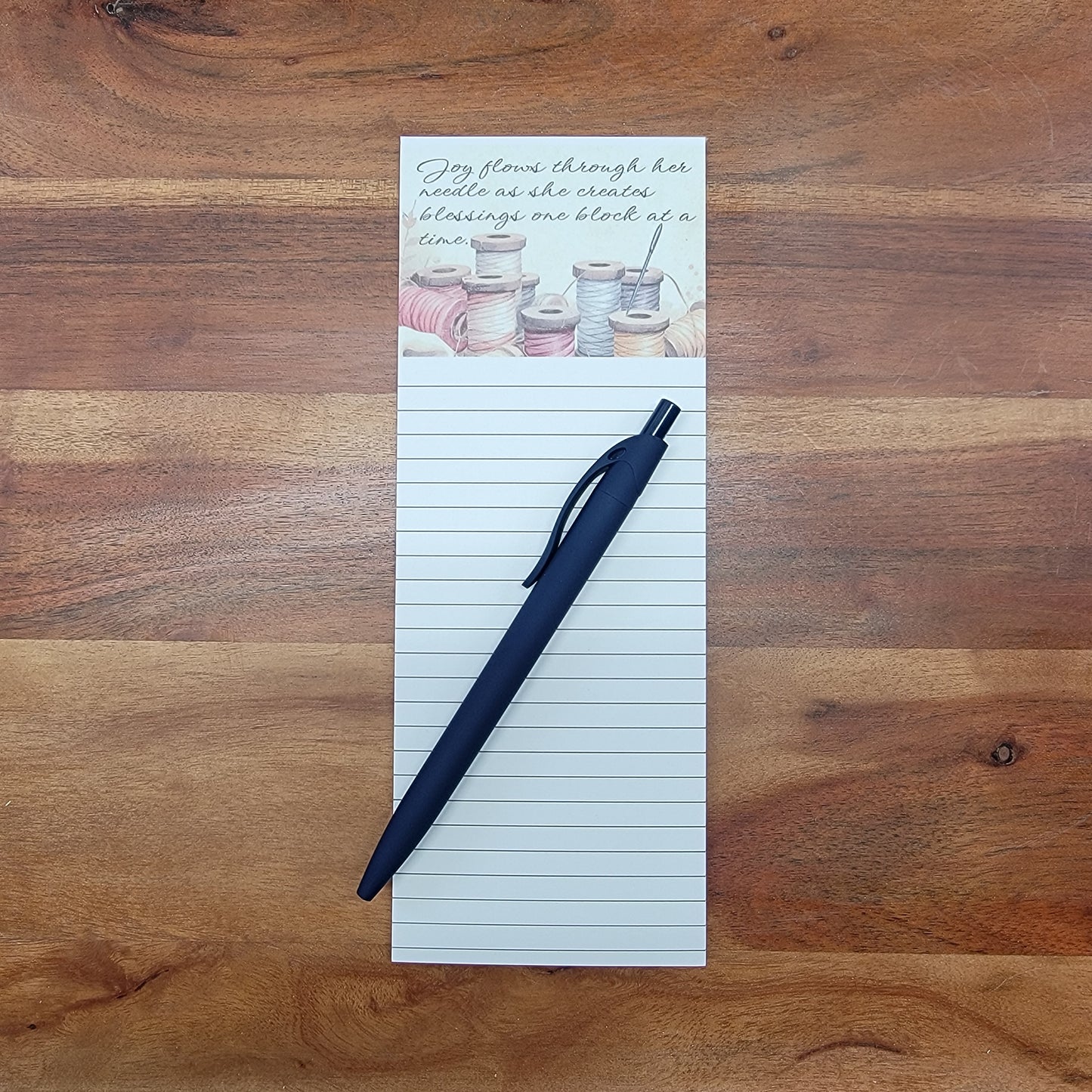 Joy flows through her needle as she creates blessings one block at a time - Notepad 3 x 8