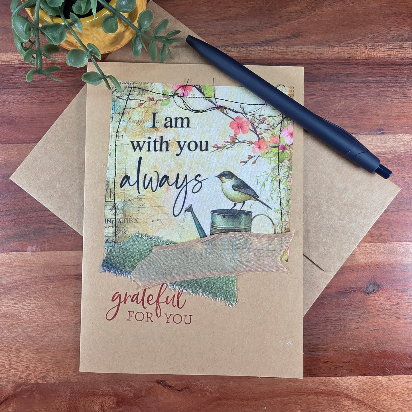 Fabric Art Card - I am with you always