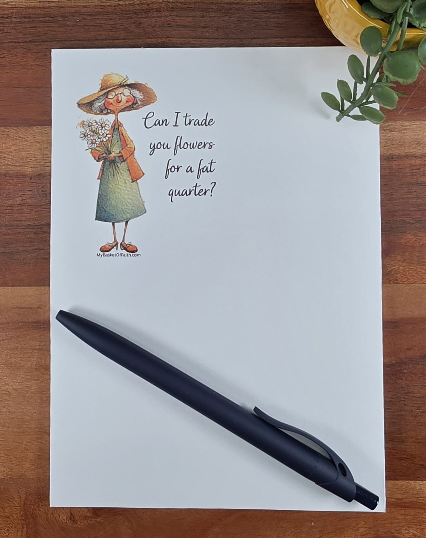 Can I trade you flowers for a fat quarter? - Note Pad