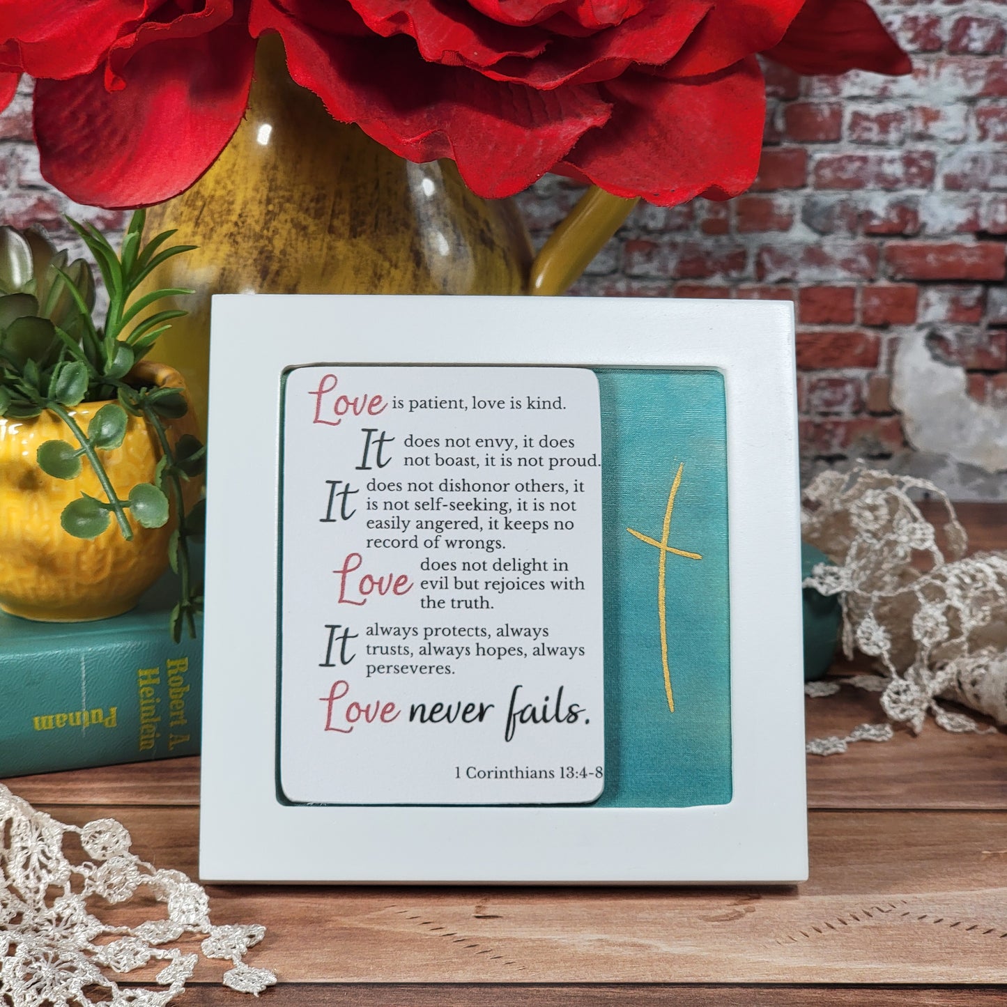 Love is patient love is kind it does not envy it does not boast it is not proud - Mini Frame - 12