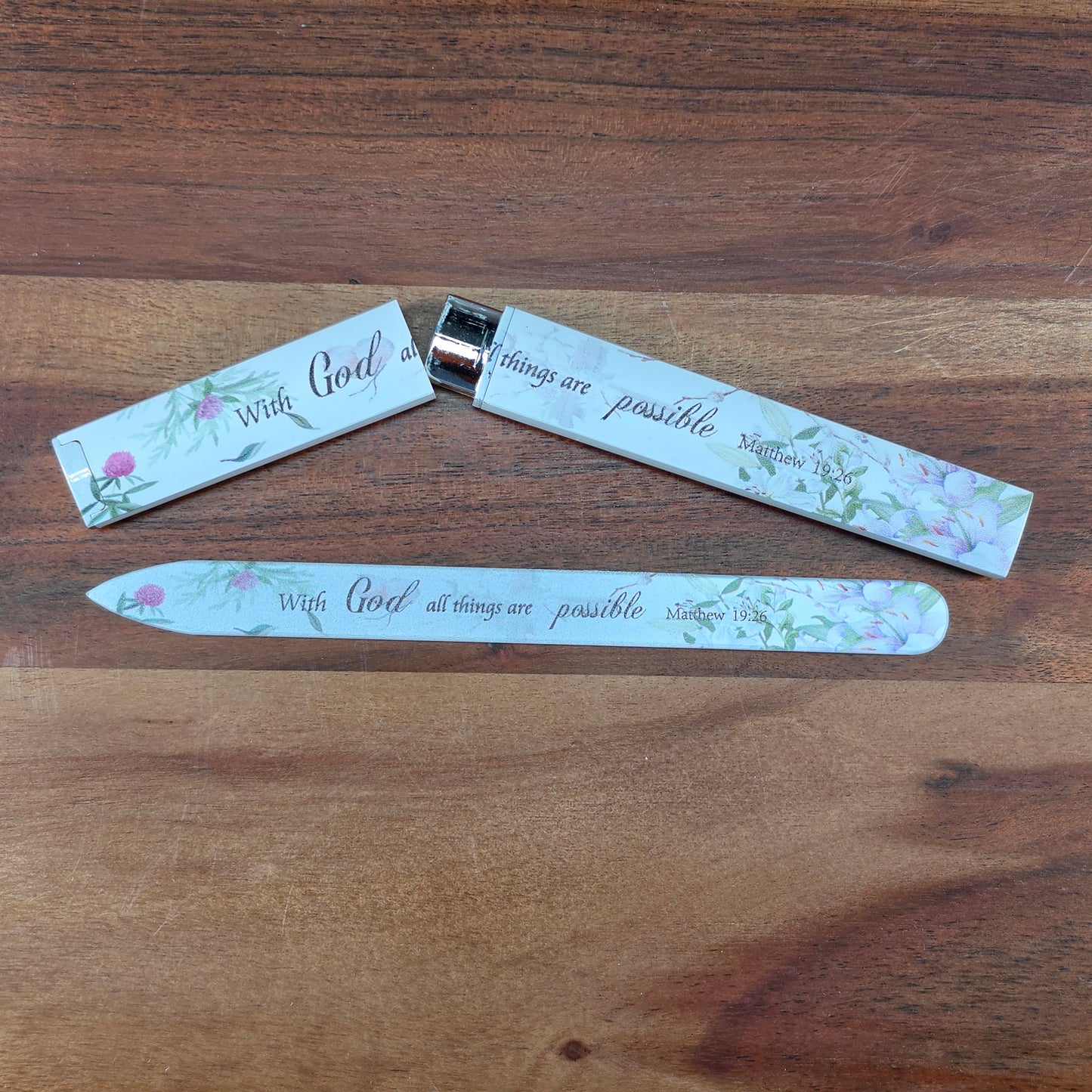 Glass Nail File - With God all things are possible