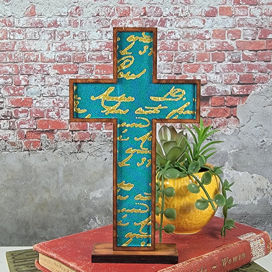Standing Cross - Silk w/ Gold - 5