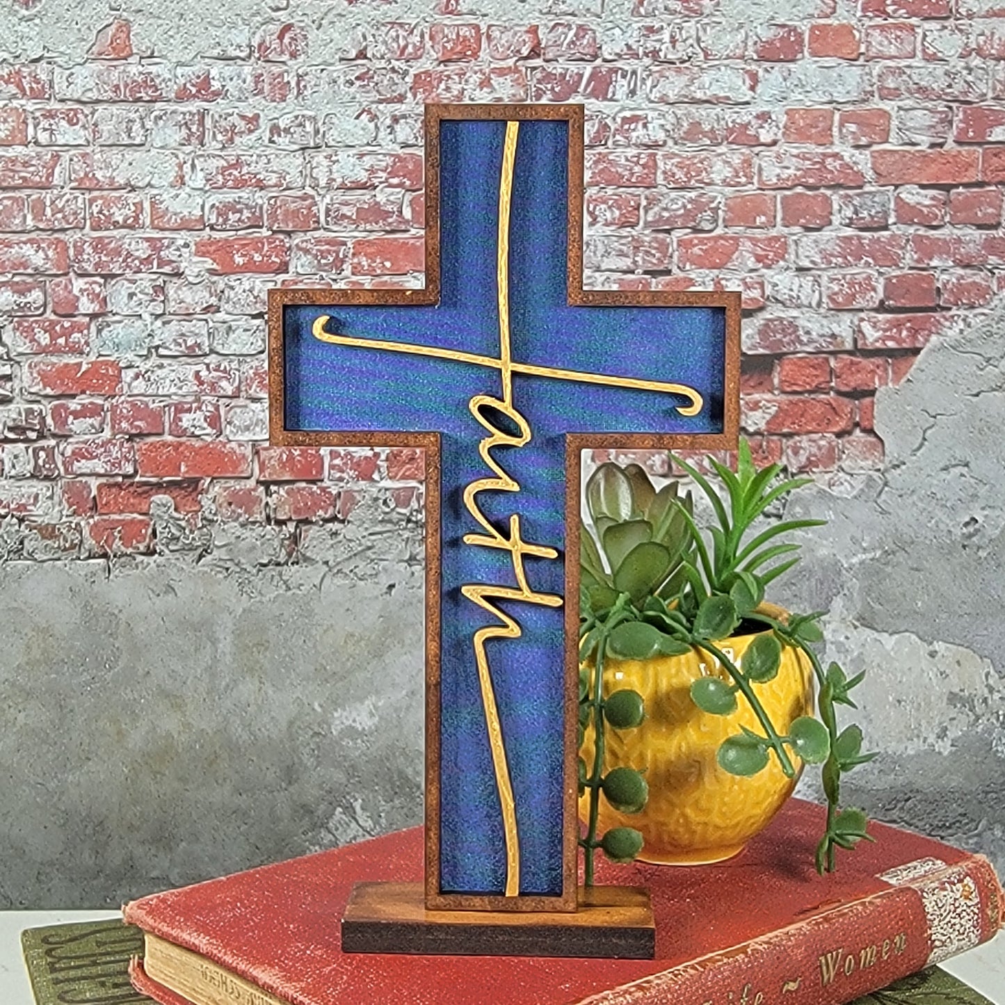 Standing Cross - Silk w/ FAITH - 1