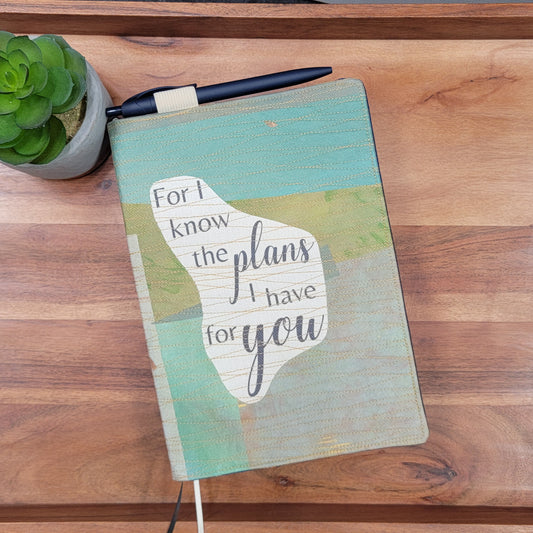 Quilted Book Cover - For I know the plans I have for you (ADJUSTABLE & Reusable) (350)