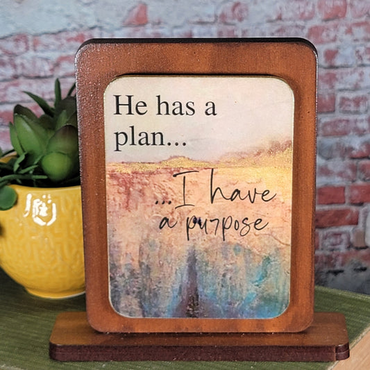 Embossed Digital Magnet - He has a plan... I have a purpose - 3