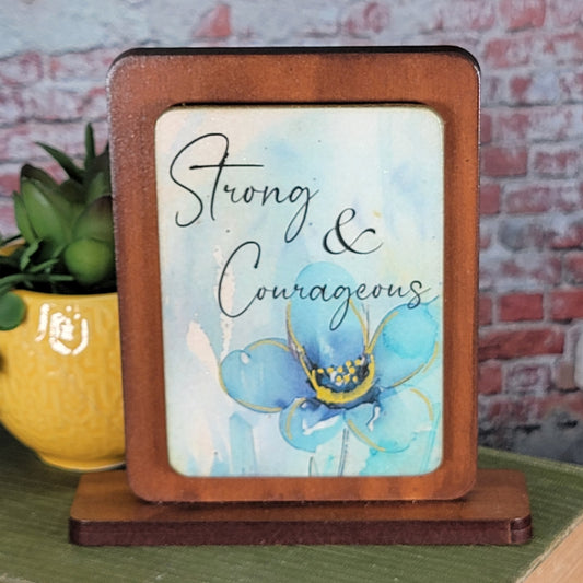 Strong & Courageous - 3 - Embossed Digital Magnet