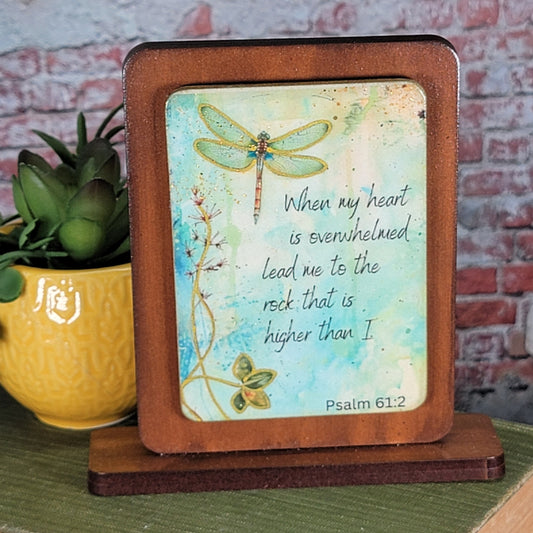 When my heart is overwhelmed lead me to the rock that is higher than I - Embossed Digital Magnet