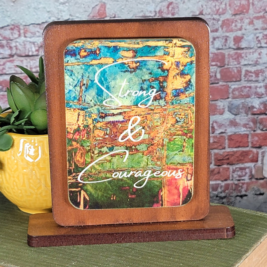 Strong & Courageous - 1 - Embossed Digital Magnet