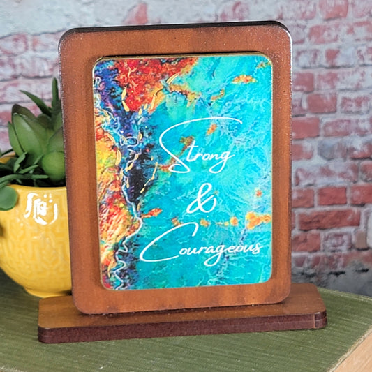Strong & Courageous - 2 - Embossed Digital Magnet