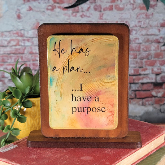 Embossed Digital Magnet - He has a plan... I have a purpose - 2