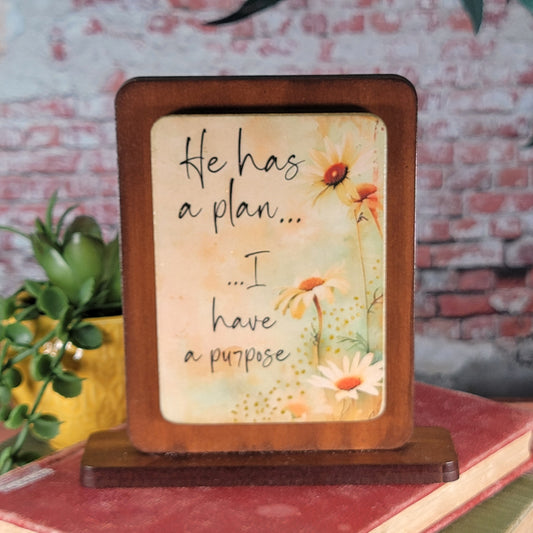 Embossed Digital Magnet - He has a plan... I have a purpose - 1