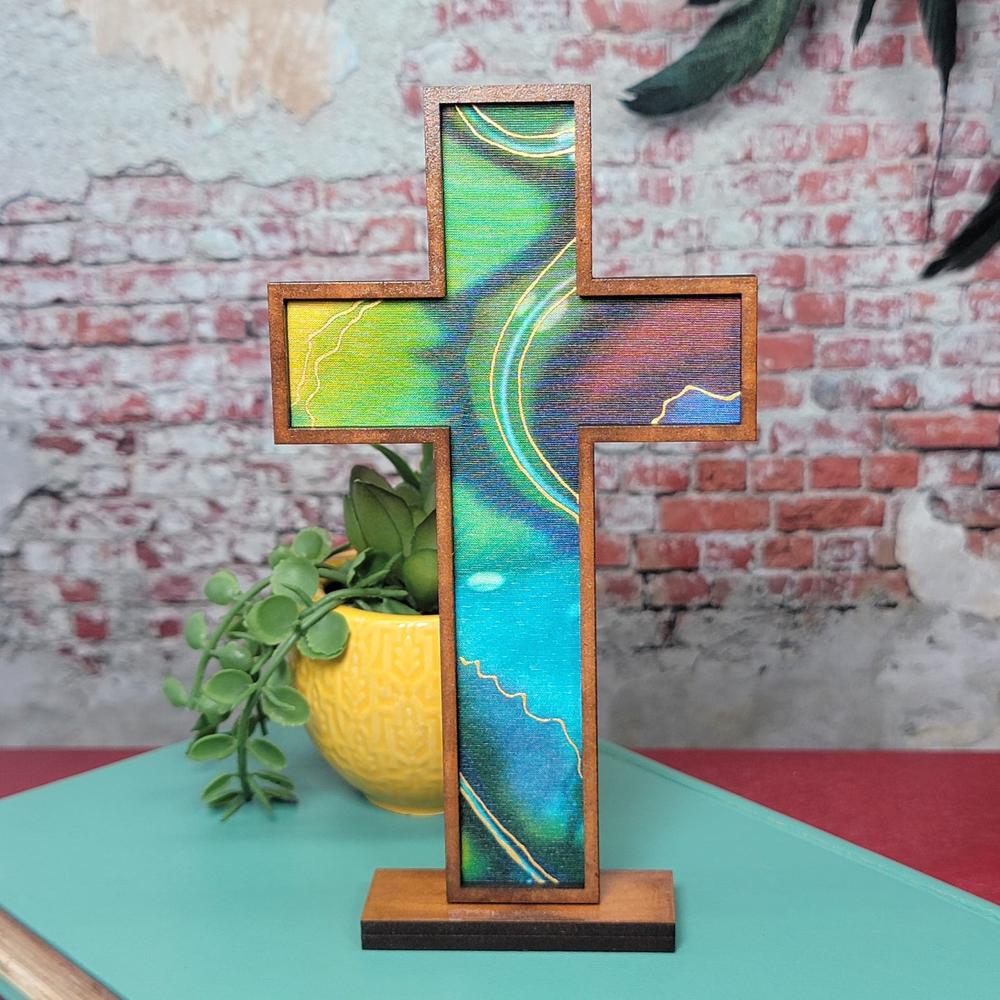 Standing Cross - Silk w/ Gold - 4