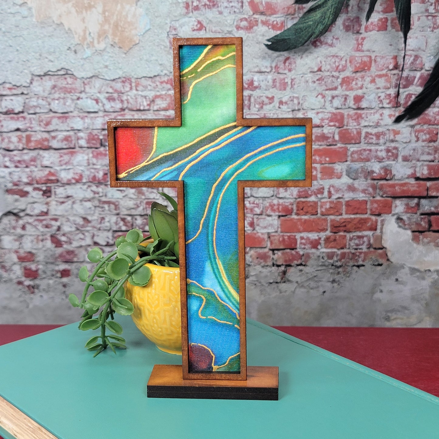 Standing Cross - Silk w/ Gold - 5