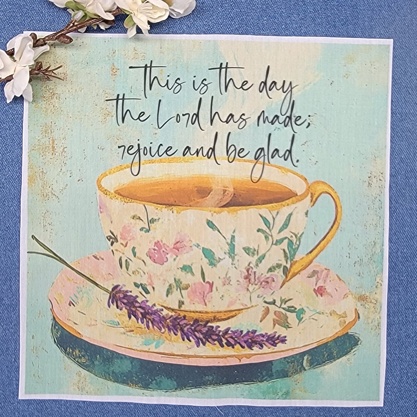 8" Quilt Block - This is the day the Lord has made rejoice and be glad