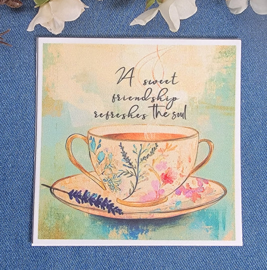 4" Quilt Block - A sweet friendship refreshes the soul
