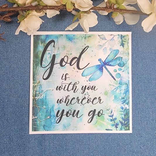 4" Quilt Block - God is with you wherever you go - 1