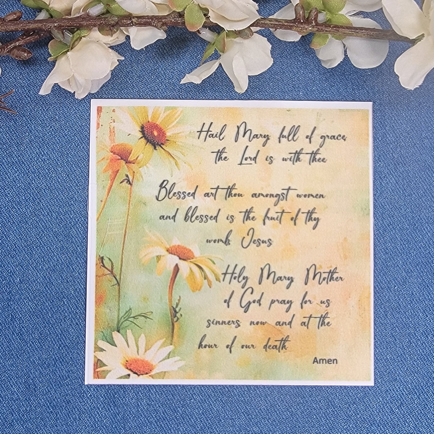 4" Quilt Block - Hail Mary Prayer
