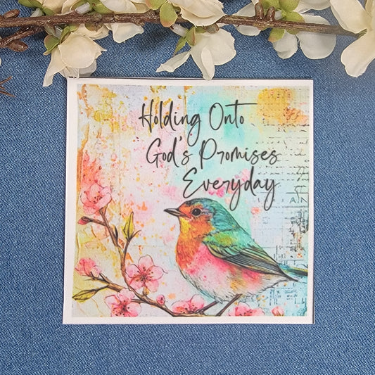 4" Quilt Block - Holding Onto God's Promises Everyday