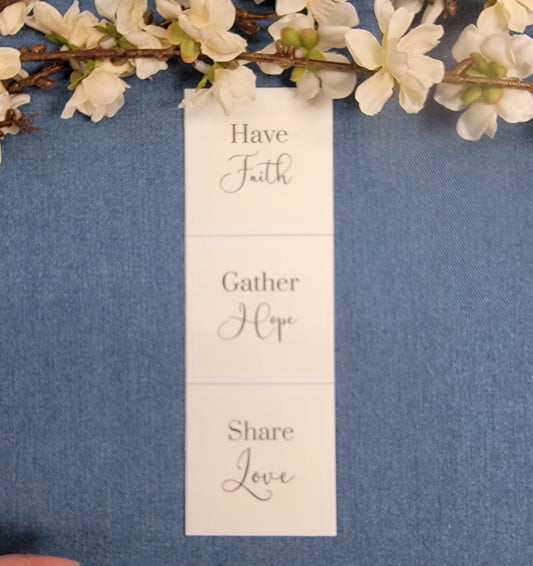 2" Quilt Blocks (set) - Have faith Gather hope Share love - Ivory