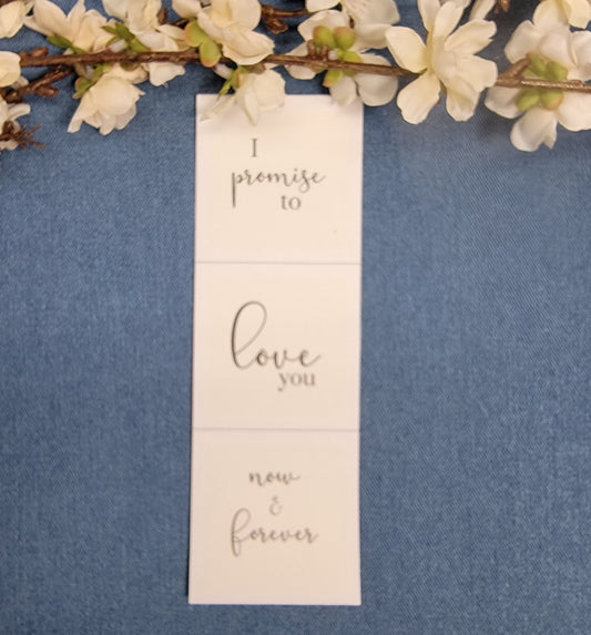 2" Quilt Blocks (set) - I promise to love you now & forever - Ivory