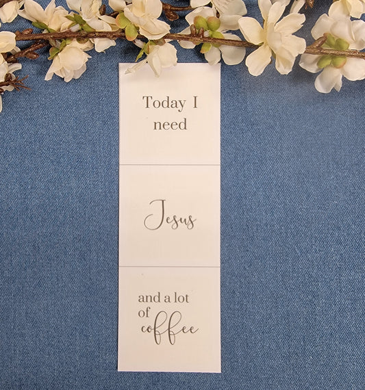 2" Quilt Blocks (set) - Today I need Jesus and a lot of coffee - Ivory