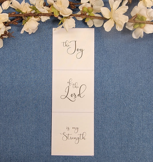 2" Quilt Blocks (set) - The joy of the Lord is my strength - Ivory
