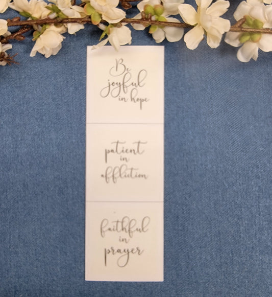 2" Quilt Blocks (set) - Be joyful in hope - Ivory