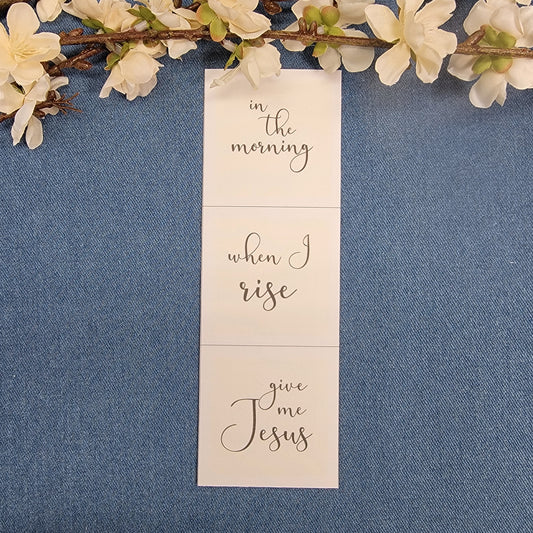 2" Quilt Blocks (set) - In the morning when I rise give me Jesus - Ivory