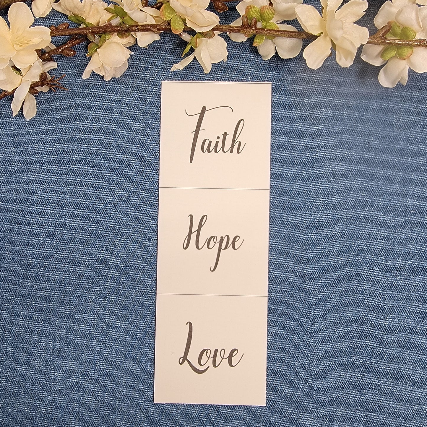 2" Quilt Blocks (set) - Faith Hope Love - Ivory