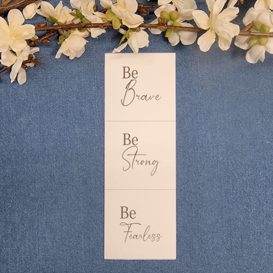 2" Quilt Blocks (set) - Be Brave Be Strong Be Fearless - Ivory