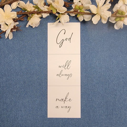 2" Quilt Blocks (set) - God will always make a way - Ivory