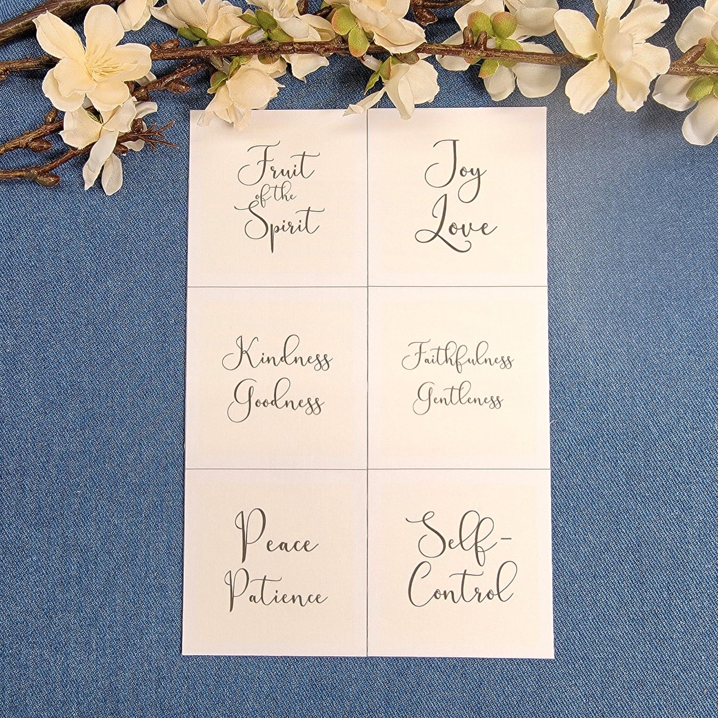 2" Quilt Blocks (set) - Fruit of the Spirit - 2 -  set - Ivory