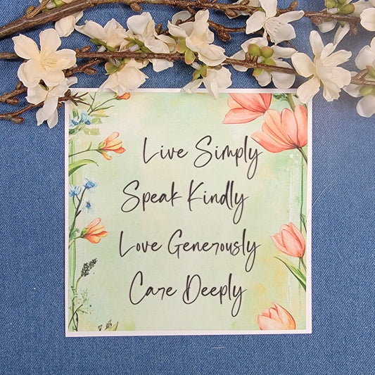 Live Simply speak kindly love generously Care Deeply - 3 - Quilt Blocks