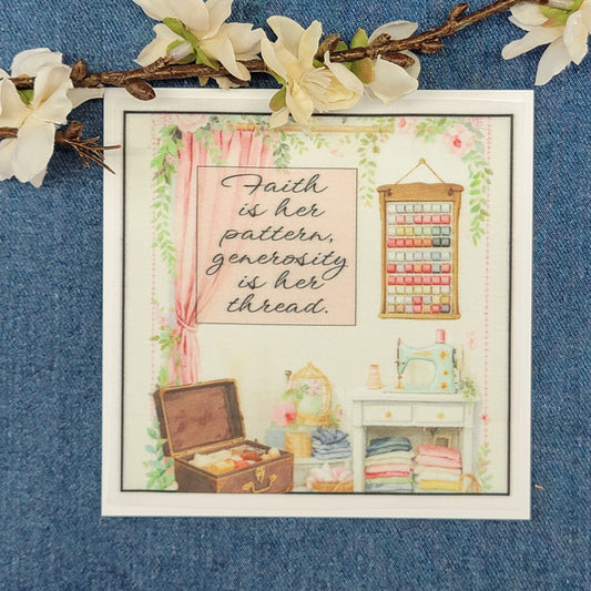 Faith is her pattern, generosity is her thread - Quilt Blocks