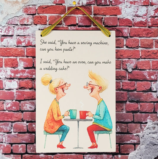 She said, "You have a sewing machine, can you hem pants?" - Sewing Room Friends
