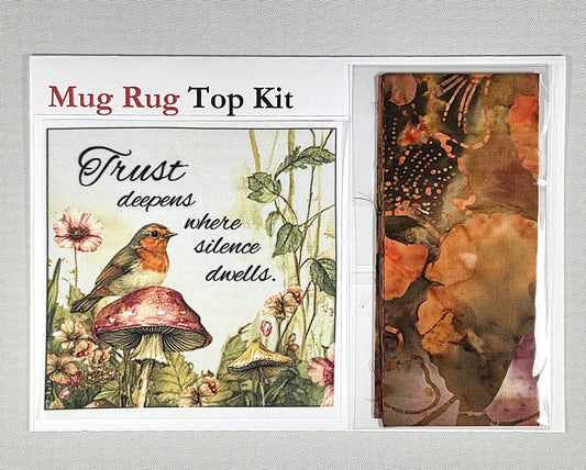 Trust deepens where silence dwells - Mug Rug - Top Only Kit