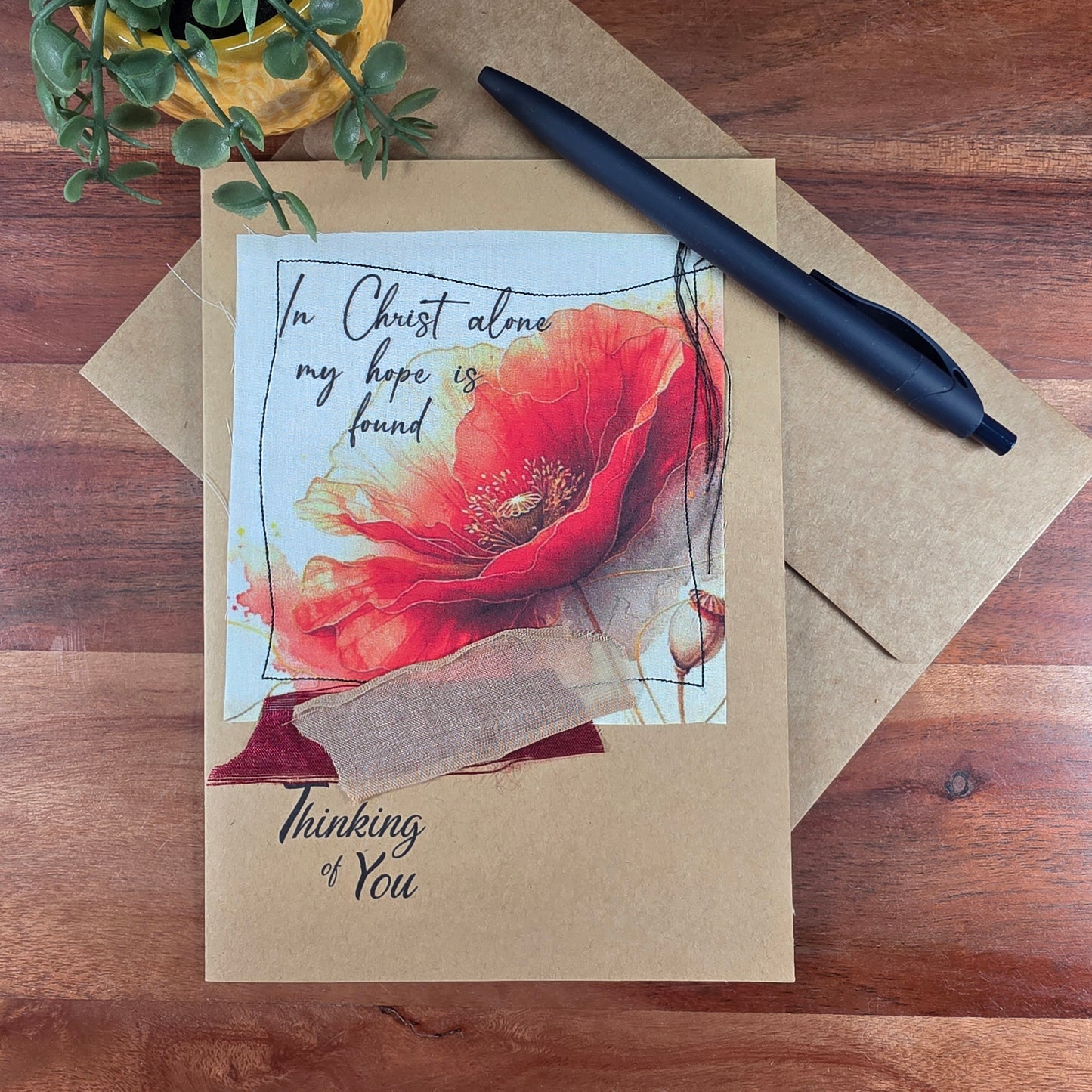 Fabric Art Card - In Christ alone my hope is found