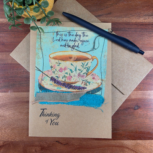 Fabric Art Card - This is the day the Lord has made rejoice and be glad