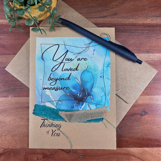 Fabric Art Card - You are loved beyond measure