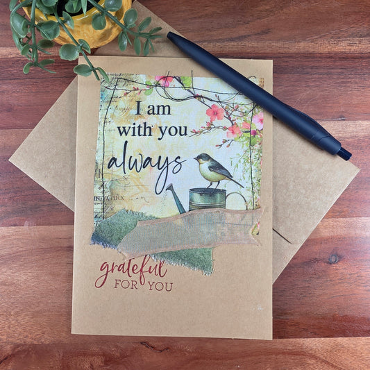 Fabric Art Card - I am with you always