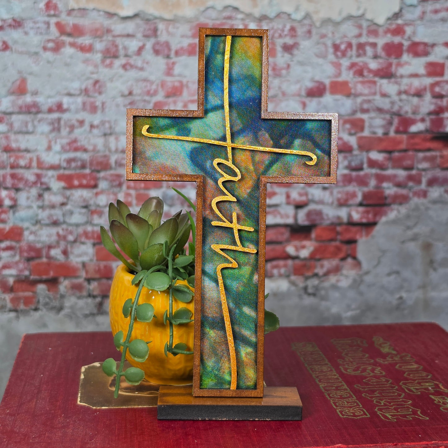 Standing Cross - Silk w/ FAITH - 1