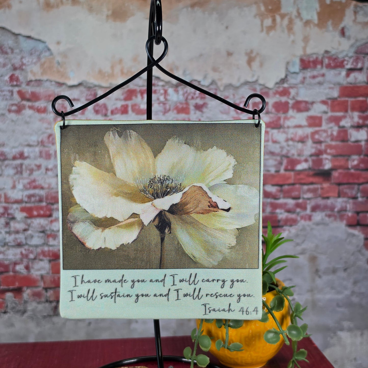 I have made you and I will carry you - 4" Quilt Block Wall Art w/ Wire