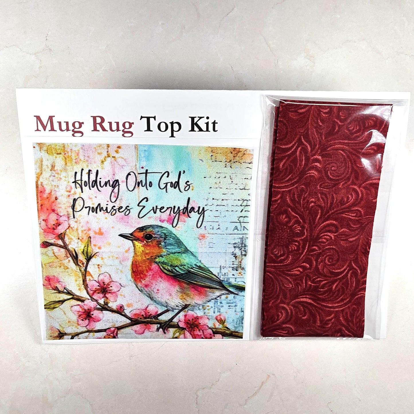 Mug Rug Top Only Kit - Holding Onto God's Promises Everyday