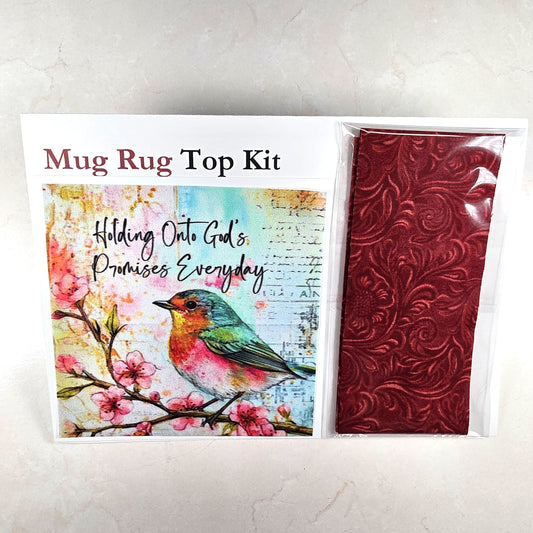 Mug Rug Top Only Kit - Holding Onto God's Promises Everyday