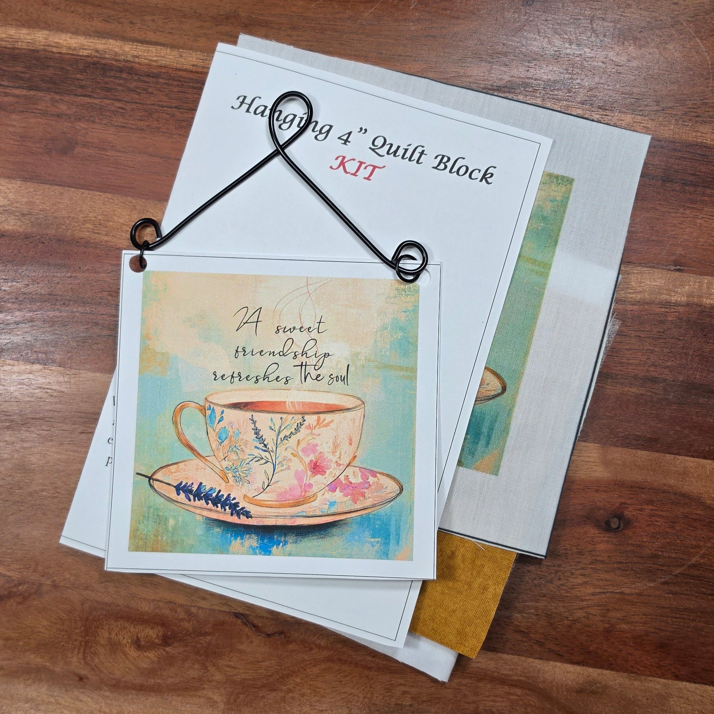 Kit - Complete 4" Block Wire Hanging - A sweet friendship refreshes the soul