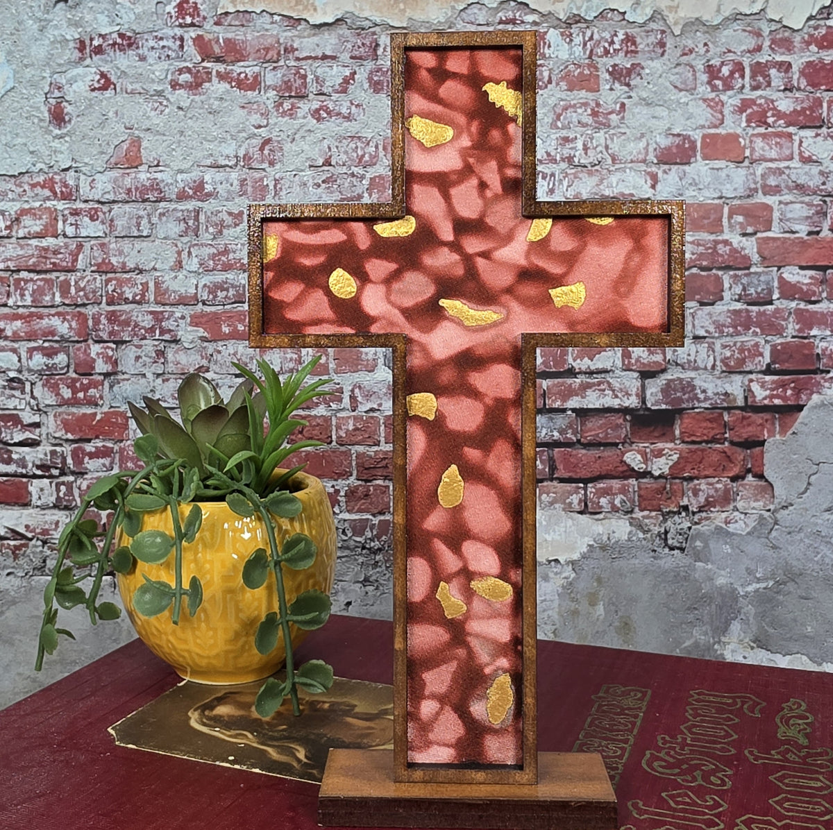 Standing Cross - Silk w/ Gold - 6