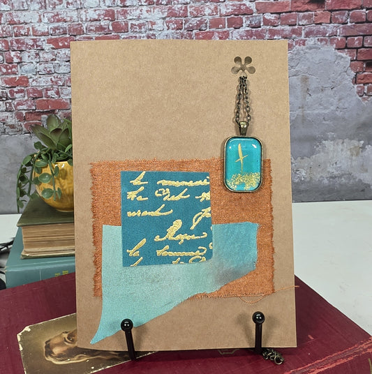 Silk Necklace with Cross in Card - 6