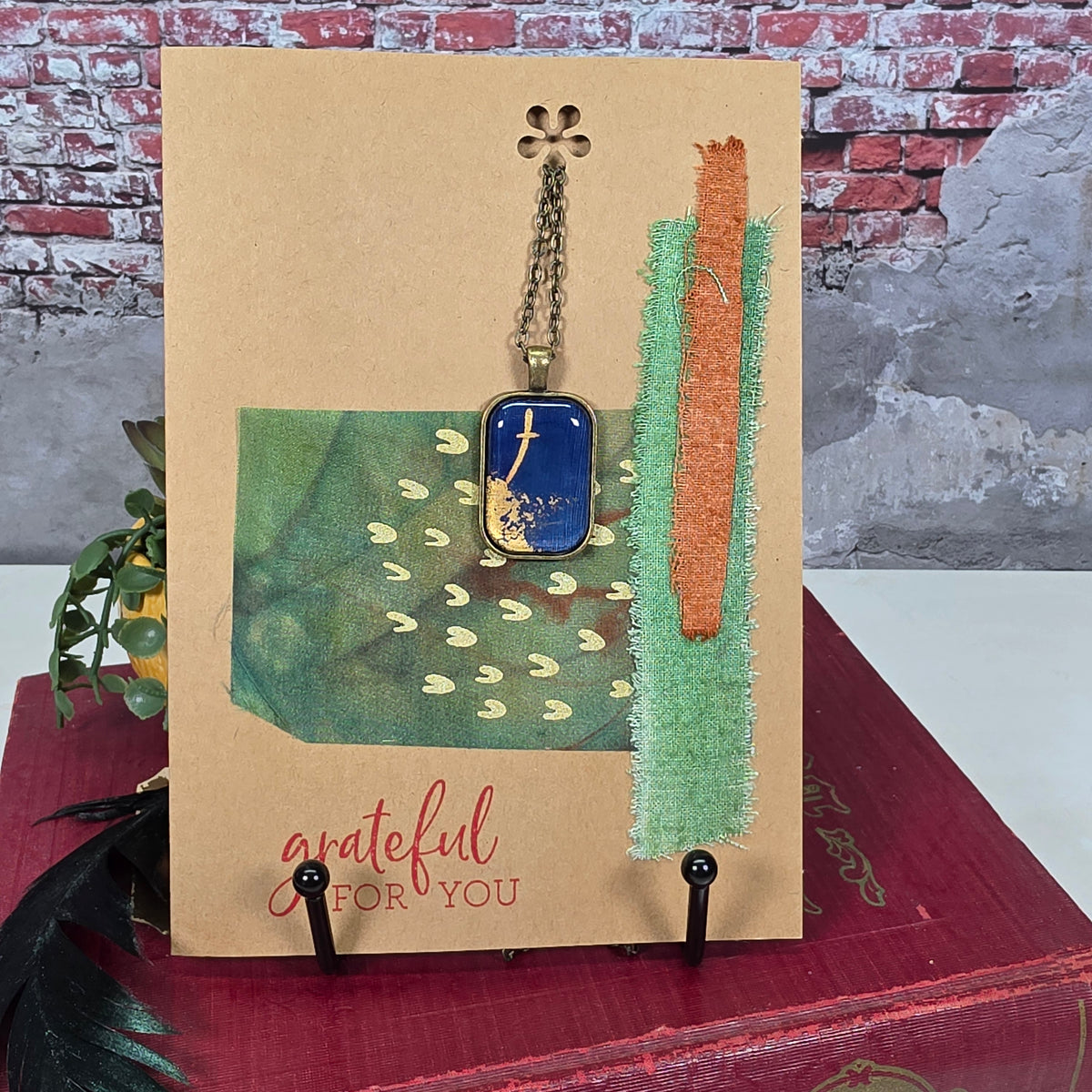 Silk Necklace with Cross in Card - 8